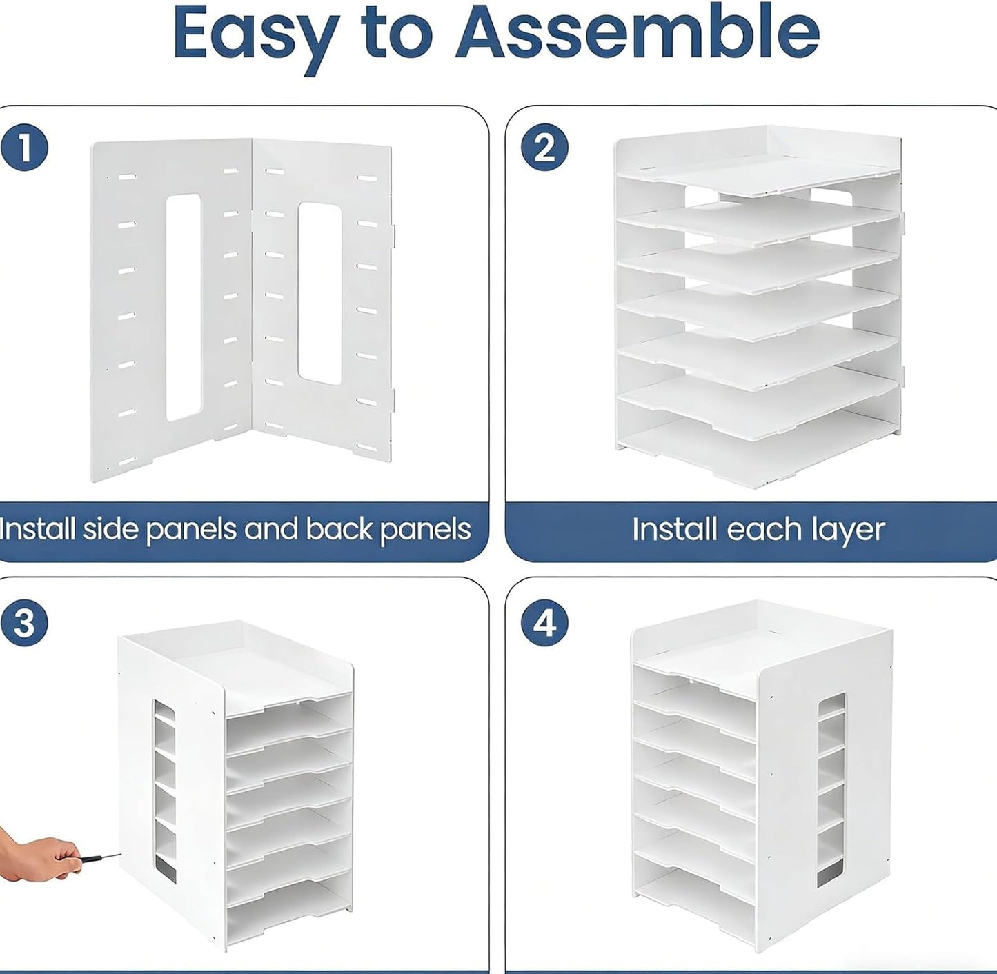 Document Tray A4 Desk Organizer Storage Box Office Supplies PVC Office Organizer