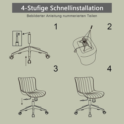 Ergonomic Office Chair, Height-Adjustable Desk Chair, Office Chair with PU Leather & Wheels