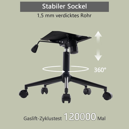 Ergonomic Office Chair, Height-Adjustable Desk Chair, Office Chair with PU Leather & Wheels